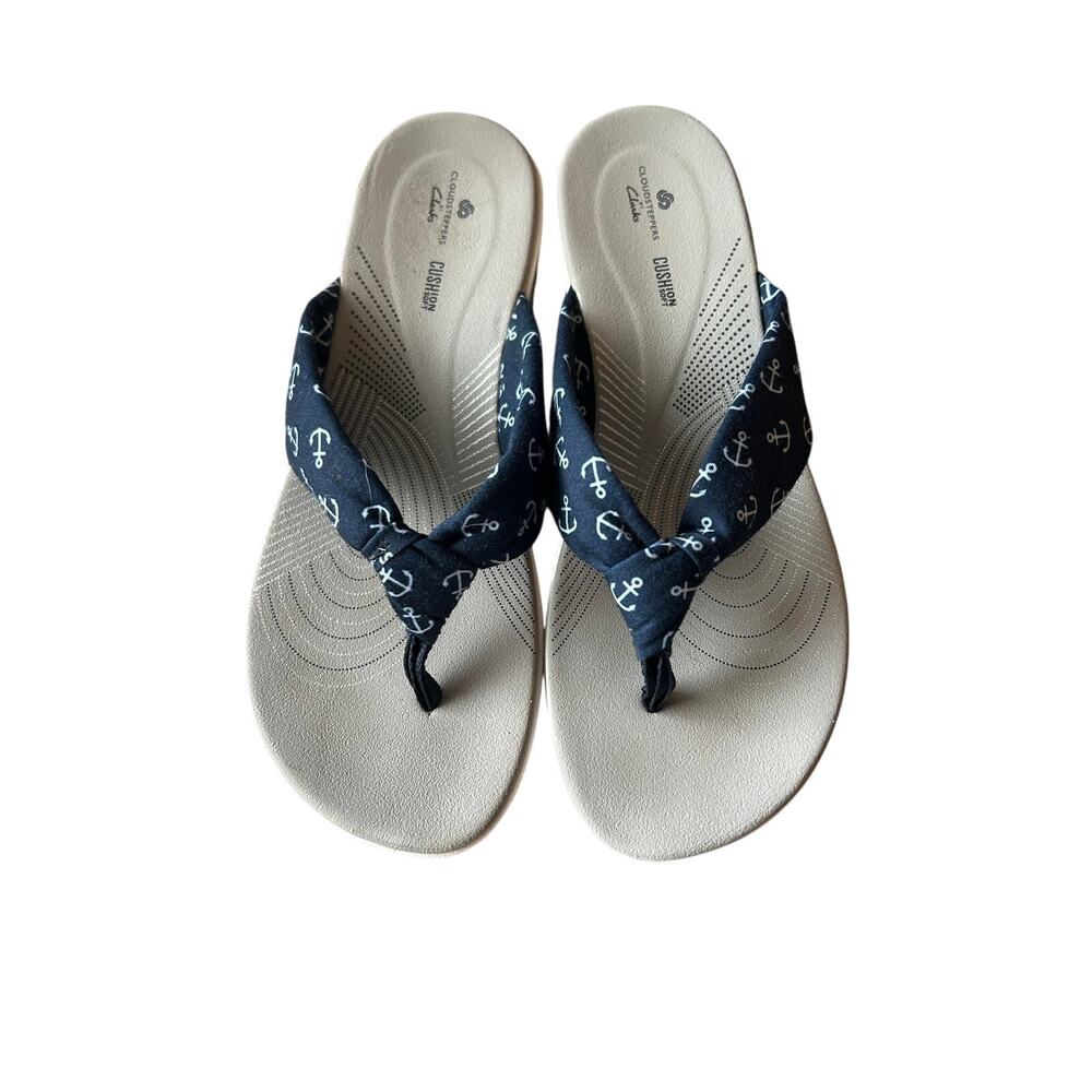 Clark’s cloudsteppers vision flip flops comfort size 8.5